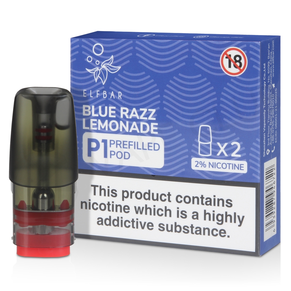 ELFBAR P1 Prefilled Pods - Blue Razz Lemonade - 20mg - 2PK