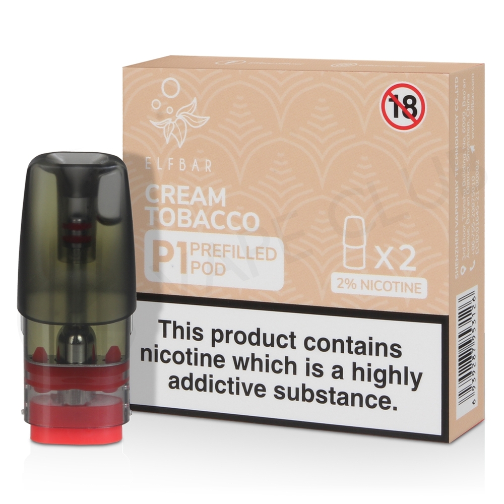 ELFBAR P1 Prefilled Pods - Cream Tobacco - 20mg - 2PK