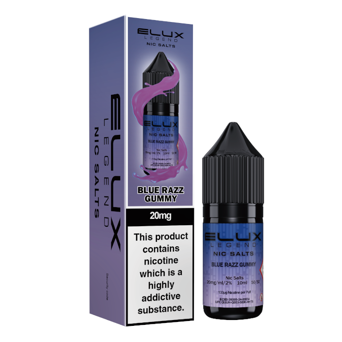 Elux Legend Nic Salt - Blue Razz Gummy - 10ml