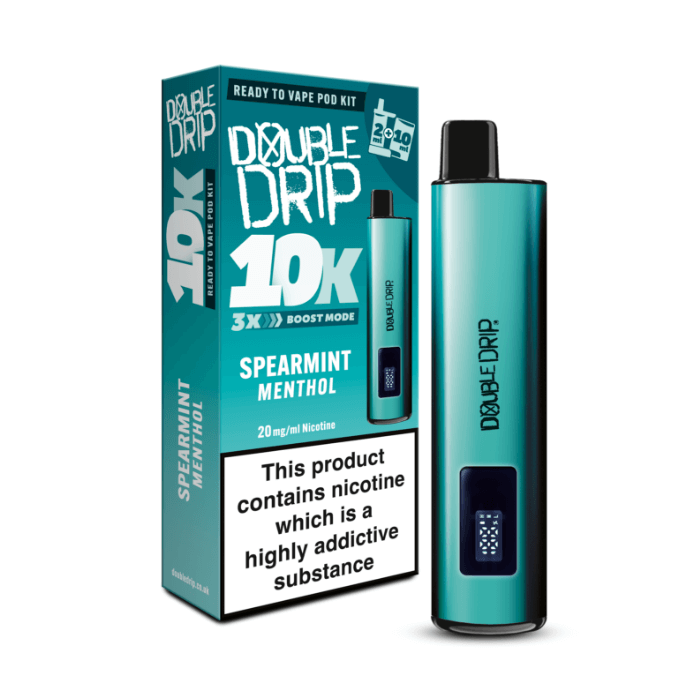 Double Drip 10K Prefilled Pod Kit - Spearmint Menthol